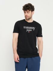 Акція на Футболка бавовняна довга чоловіча Tommy Hilfiger 11171 S 44 Чорна від Rozetka