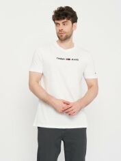 Акція на Футболка бавовняна довга чоловіча Tommy Hilfiger 11039.1 XL Біла від Rozetka
