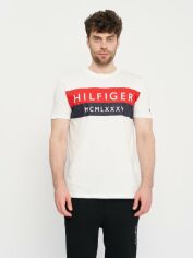 Акція на Футболка бавовняна довга чоловіча Tommy Hilfiger 11041.3 2XL Біла від Rozetka