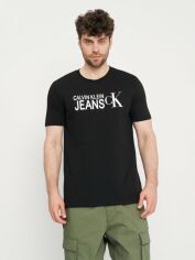 Акція на Футболка бавовняна довга чоловіча Calvin Klein Jeans 11019.1 M Чорна від Rozetka
