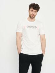 Акція на Футболка бавовняна довга чоловіча Tommy Hilfiger 11033.1 S Біла від Rozetka