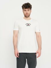 Акція на Футболка бавовняна довга чоловіча Tommy Hilfiger 11034.1 S Біла від Rozetka