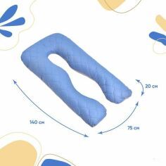 Акція на Подушка для вагітних і годування IDEIA П-подібна форма Антиалергенне волокно зі стібкою та блискавкою Джинс/Сіра від Rozetka