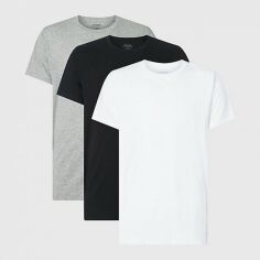 Акция на Набір чоловічих футболок Calvin Klein S/S Crew Neck 3Pk 000NB4011E-MP1 XL 3 шт Чорний/Білий/Сірий от Rozetka