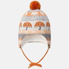 Акція на Дитяча зимова шапка в'язана на зав'язках з помпоном для хлопчика Reima Moomin Yngst 5300068A-1474 36/38 см від Rozetka