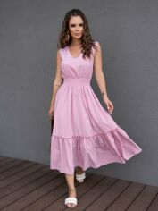 Акция на Плаття міді літнє жіноче ISSA PLUS 14096 XL Рожеве от Rozetka