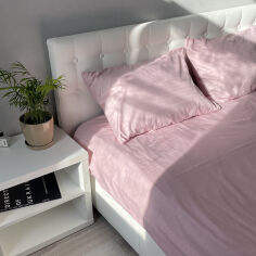 Акция на Комплект постельного белья Fiber Roze Stripe Emily микрофибра розовый Двуспальный евро комплект от Podushka