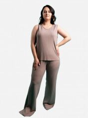 Акція на Піжамні штани жіночі великих розмірів brabrabra HOM2216010 L-XL Бежеві від Rozetka