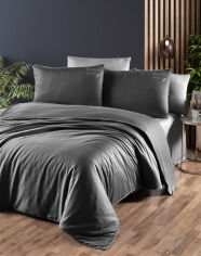Акція на Постельное белье Timeless Anthracite сатин-делюкс First choice Двуспальный евро комплект від Podushka