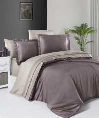Акція на Постельное белье Serenity Lilac &amp; Beige сатин-люкс First choice Двуспальный евро комплект від Podushka