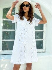 Акция на Сукня-футболка міді літня жіноча Seventeen 1771.4726 L-XL Біла от Rozetka
