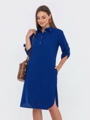 Акція на Сукня-сорочка міді літня жіноча Dressa 60603 50 Синя від Rozetka