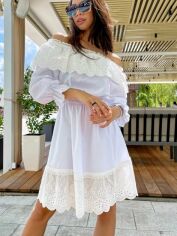 Акція на Сукня коротка літня жіноча Seventeen 1773.4762 L-XL Біла від Rozetka