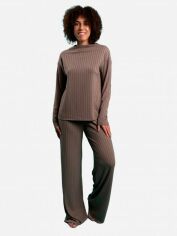 Акция на Піжамні штани жіночі великих розмірів brabrabra HOM2216010 L-XL Коричневі от Rozetka
