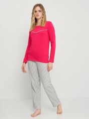 Акция на Піжама (лонгслів + штани) жіноча великих розмірів DoReMi 002-000264 L/XL Рожева от Rozetka