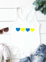 Акция на Майка жіноча Love&Live Blue-yellow hearts LLP03828 XL Біла от Rozetka