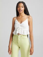 Акція на Топ жіночий Bershka XAZ355615GVXL XS Молочний від Rozetka