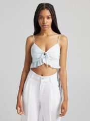 Акція на Топ жіночий Bershka XAZ355749KMVL L Білий з блакитним від Rozetka