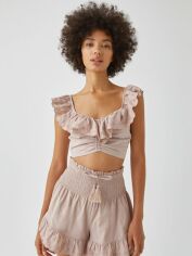 Акція на Топ жіночий Pull & Bear XAZ373802IXLA M Бежевий з рожевим від Rozetka