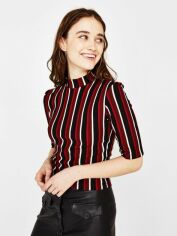 Акція на Топ жіночий Bershka XAZ355789STCG XS Чорний з червоним і білим від Rozetka