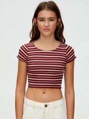 Акція на Топ жіночий Pull & Bear XAZ295723GEAF XXS Бордовий від Rozetka