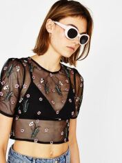 Акція на Топ жіночий Bershka XAZ355510DGNH XS Чорний від Rozetka