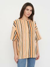 Акція на Футболка ONLY XAZ385261PTYN M Бежева з оранжевим від Rozetka