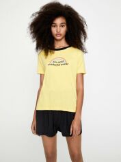 Акція на Футболка Pull & Bear XAZ372811FPKP S Жовта від Rozetka