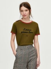 Акція на Футболка Pull & Bear XAZ278683WOWZ S Темно-зелена від Rozetka