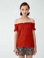 Акція на Блузка жіноча Pull & Bear XAZ235005OHZM L Цегляна від Rozetka