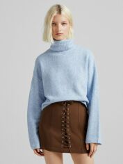 Акція на Спідниця міні літня пряма жіноча Bershka XAZ354806DOJM S Коричнева від Rozetka