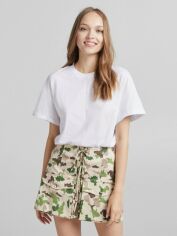 Акція на Спідниця міні літня пряма жіноча Bershka XAZ354754GADH XS Бежева від Rozetka