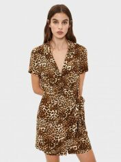 Акція на Плаття на запах коротке літнє жіноче Bershka XAZ238564CGSY XS Леопардове від Rozetka