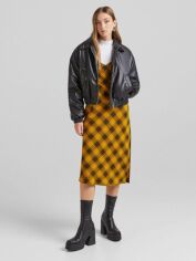 Акція на Сукня міді літня жіноча Bershka XAZ355305MXCD S Чорна з жовтим від Rozetka