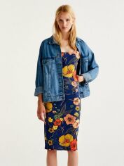 Акція на Плаття міді літнє жіноче Pull & Bear XAZ133779COGQ XS Синє з різнокольоровим від Rozetka
