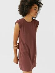 Акція на Плаття-футболка коротке літнє жіноче Stradivarius XAZ284119COOD L Коричневе від Rozetka