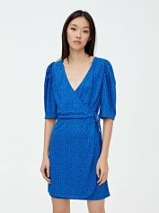 Акція на Плаття на запах коротке літнє жіноче Pull & Bear XAZ305223GHLP S Синє у горошок від Rozetka