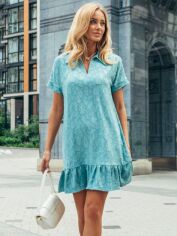 Акція на Сукня-сорочка міні літня жіноча Dressa 60618 46 Блакитна від Rozetka