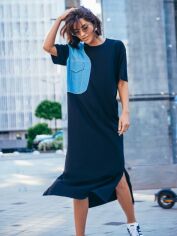 Акція на Сукня-футболка міді літня жіноча Dressa 61321 44-48 Чорна від Rozetka