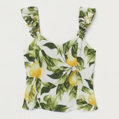 Акція на Топ жіночий H&M XAZ272685BOML 40 Білий з різнокольоровим від Rozetka