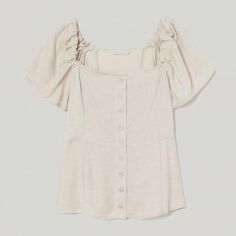 Акція на Блузка жіноча H&M XAZ332193CGXA 42 Світло-бежева від Rozetka