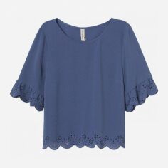 Акція на Блузка жіноча H&M XAZ199844HEJC 36 Блідо-синя від Rozetka