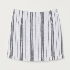 Акція на Спідниця міні літня пряма жіноча H&M XAZ247636NZYJ 46 Біла з чорним від Rozetka