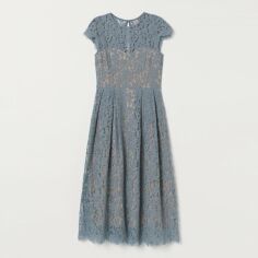 Акція на Плаття вечірнє міді літнє жіноче H&M XAZ200051URPM 36 Бежеве з блакитним від Rozetka