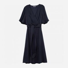 Акція на Сукня на запах міді літня жіноча H&M XAZ227673UROR 36 Темно-синя від Rozetka