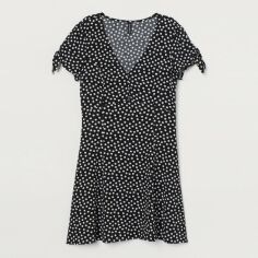 Акція на Плаття коротке літнє жіноче H&M XAZ212991ROSW 40 Чорне з білим від Rozetka