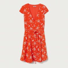 Акція на Плаття коротке літнє жіноче H&M XAZ332917PCBF 34 Морквяне від Rozetka