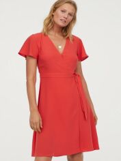 Акція на Сукня на запах коротка літня жіноча H&M 02-0726003-9 36 Коралова (СА2000001982839) від Rozetka