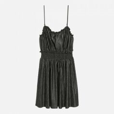 Акція на Сукня коротка літня жіноча H&M XAZ087061IBSV XS Чорна зі сріблястим від Rozetka