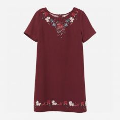 Акція на Плаття коротке літнє жіноче H&M XAZ137708ZGEF 36 Бордове від Rozetka